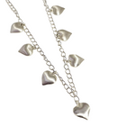 Load image into Gallery viewer, Hanging Hearts Choker Necklace in 925 Silver