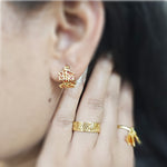 Load image into Gallery viewer, Mini Maple Leaves Huggie Hoops