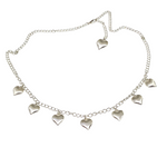 Load image into Gallery viewer, Hanging Hearts Choker Necklace in 925 Silver