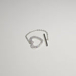 Load image into Gallery viewer, Chain Heart Ring in 925 Silver