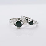 Load image into Gallery viewer, Rocking in Black Promise Couple Rings in 925 Silver