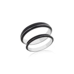 Load image into Gallery viewer, Love for Black Couple Band Ring in Enamel and 925 Silver