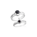 Load image into Gallery viewer, Rocking in Black Promise Couple Rings in 925 Silver