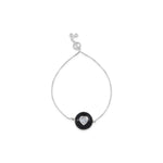 Load image into Gallery viewer, The Midnight Heart Bolo Bracelet in 925 Silver