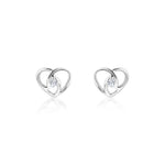 Load image into Gallery viewer, Forget me Knot Heart Studs in 925 Silver