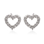 Load image into Gallery viewer, Shining Heart Stud Earrings in 925 Silver