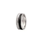 Load image into Gallery viewer, Black and Bling Couple Band Ring in 925 Silver