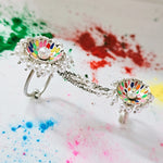 Load image into Gallery viewer, Color Connection Statement Ring in Oxidised 925 Silver
