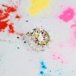 Load image into Gallery viewer, Vibrant Hues Ring in Oxidised 925 Silver
