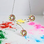 Load image into Gallery viewer, Color Garden Necklace in Oxidised 925 Silver
