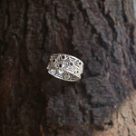 Load image into Gallery viewer, Silver Jaala Band Ring with Black Onyx
