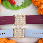Load image into Gallery viewer, Silicone Watch Strap Jeweled Bracelet Rakhi
