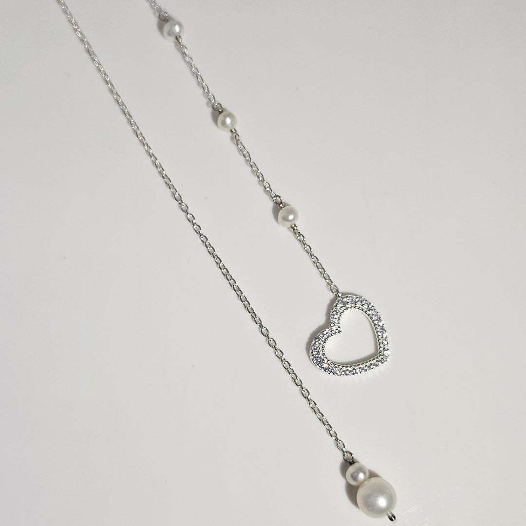 Open Lariat Necklace in 925 Silver