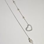 Load image into Gallery viewer, Open Lariat Necklace in 925 Silver

