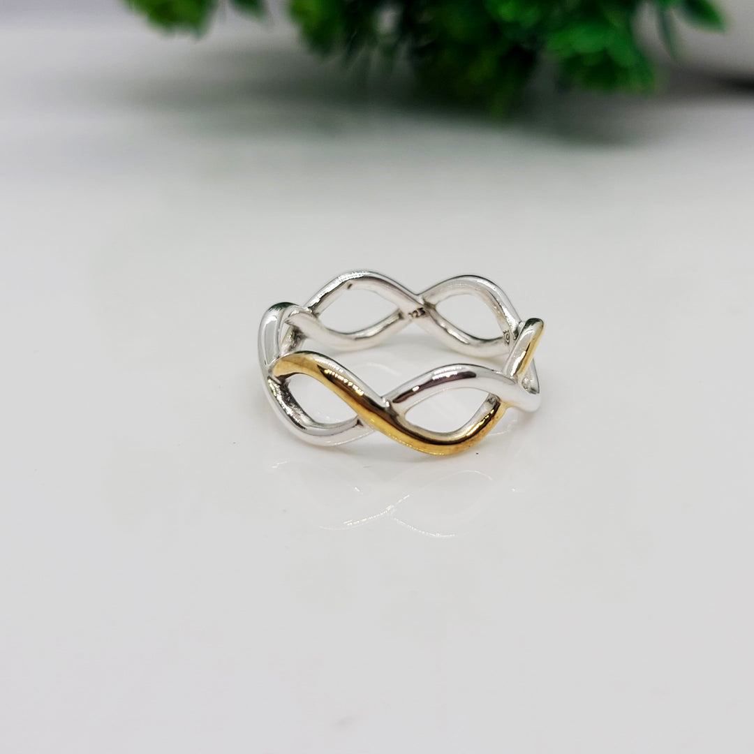 Two-Tone Anya Ring – 92.5 Sterling Silver & Gold Plated Band