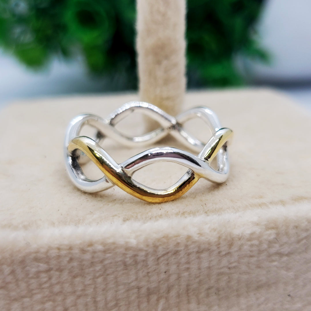 Two-Tone Anya Ring – 92.5 Sterling Silver & Gold Plated Band