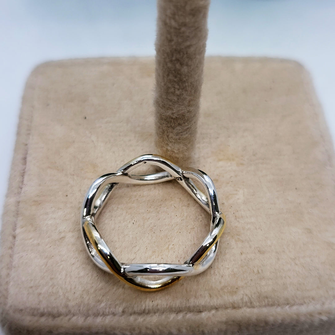 Two-Tone Anya Ring – 92.5 Sterling Silver & Gold Plated Band