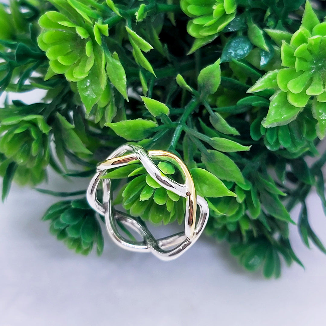 Two-Tone Anya Ring – 92.5 Sterling Silver & Gold Plated Band