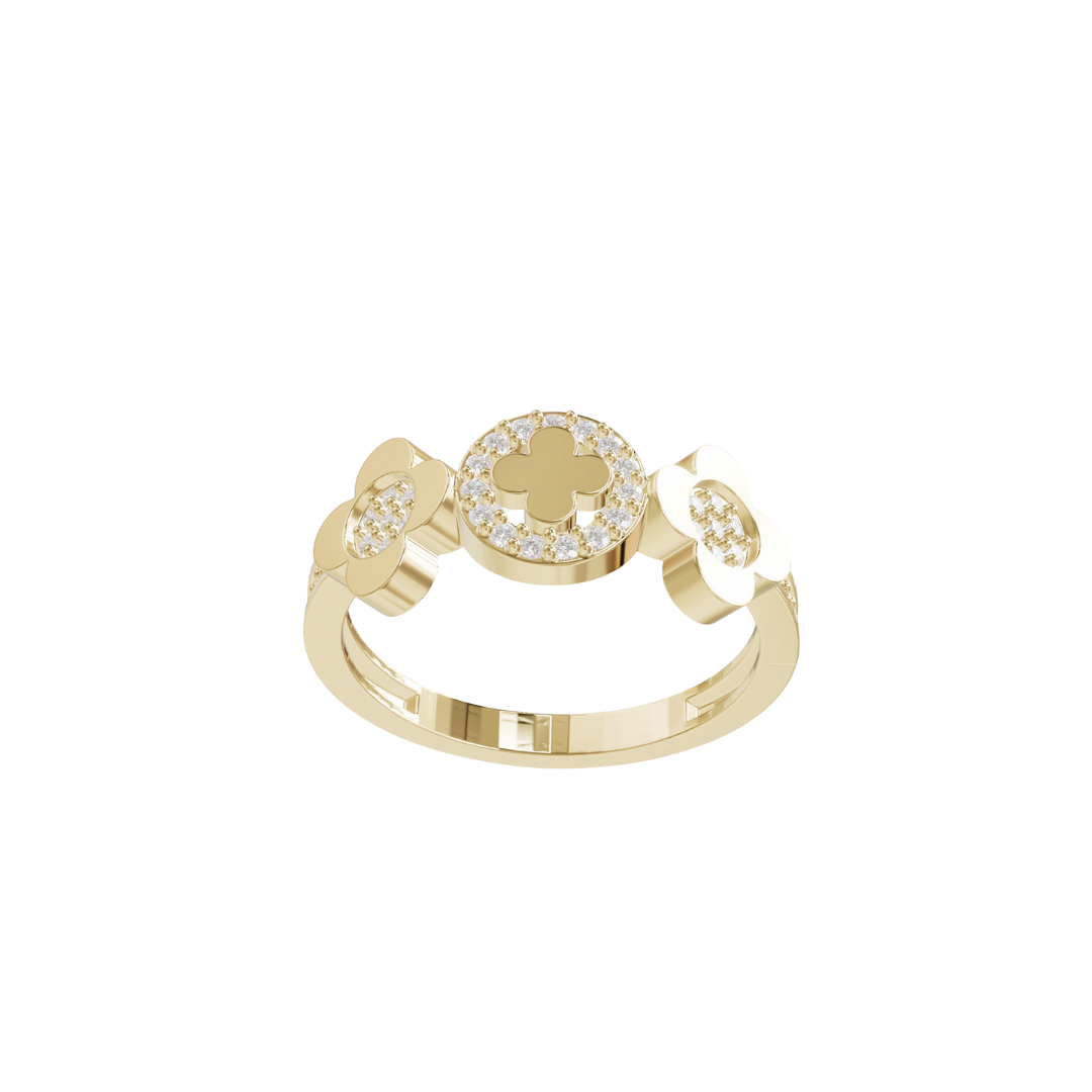 Chaturdal ring – gold floral ring for women
