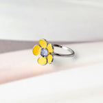 Load image into Gallery viewer, Silver Ratnapushpa Ring with Tanzanite and Enamel
