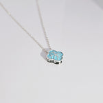 Load image into Gallery viewer, Clover Enamel Pendant in Oxidised 925 Silver

