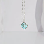 Load image into Gallery viewer, Clover Enamel Pendant in Oxidised 925 Silver
