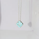 Load image into Gallery viewer, Clover Enamel Pendant in Oxidised 925 Silver

