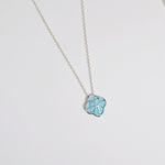 Load image into Gallery viewer, Clover Enamel Pendant in Oxidised 925 Silver
