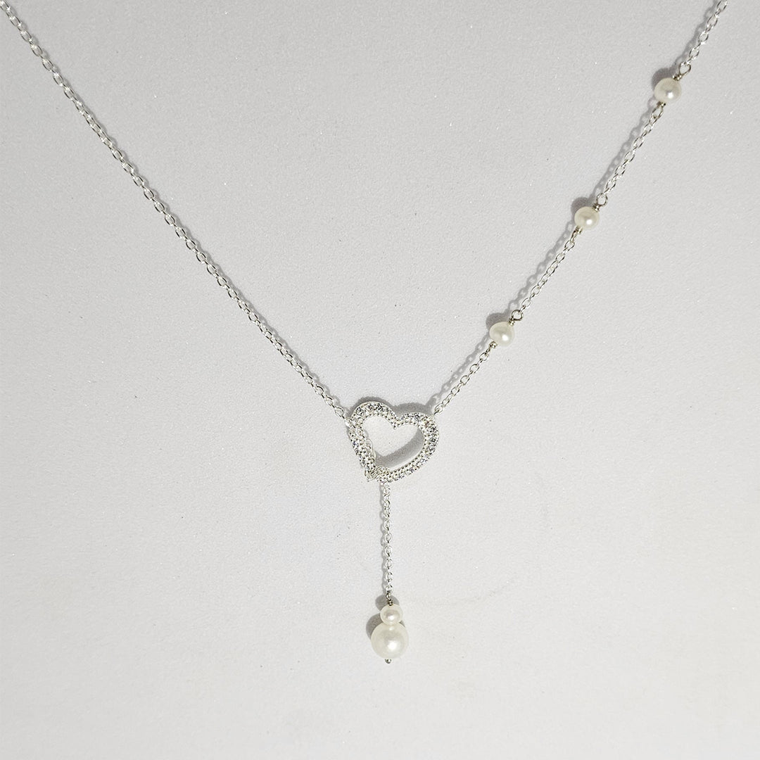 Open Lariat Necklace in 925 Silver