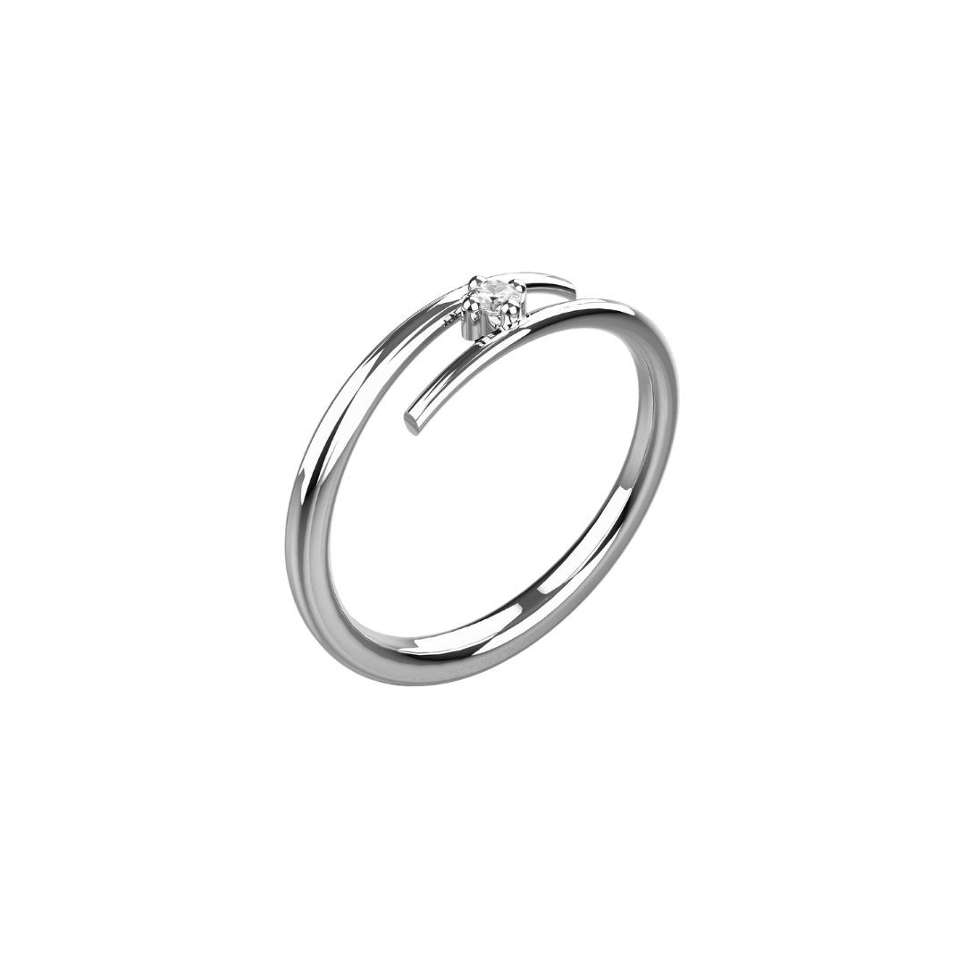 Silver tarangi ring with zircon