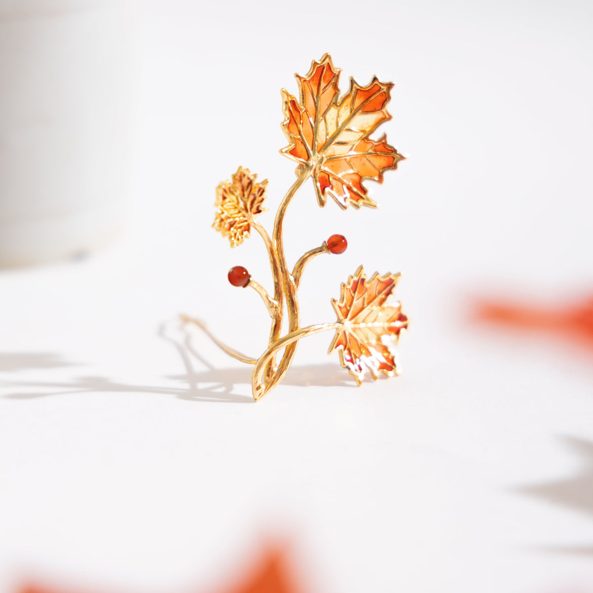 Maple leaves hairclip