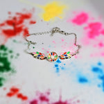Load image into Gallery viewer, Rainbow Steps Anklet in Oxidised 925 Silver
