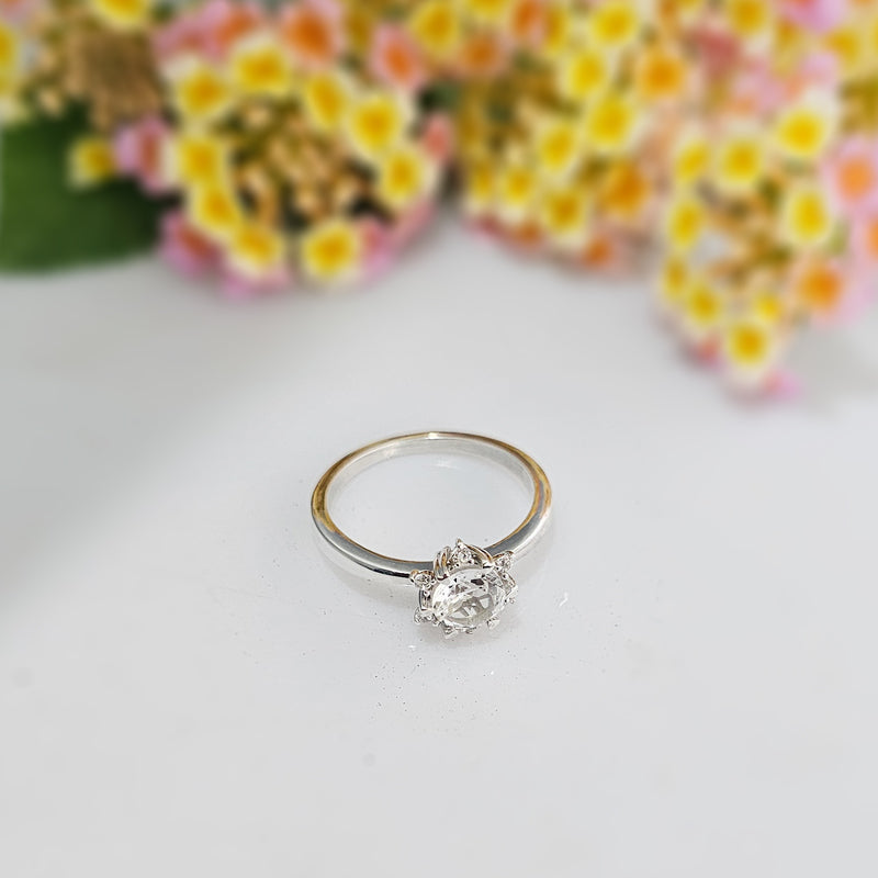 Silver taraka ring – classic solitaire cz ring
