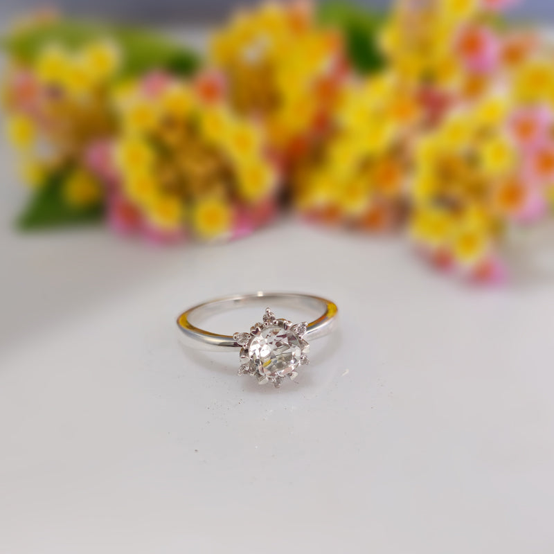 Silver Taraka Ring – Classic Solitaire CZ Ring