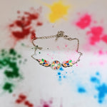 Load image into Gallery viewer, Rainbow Steps Anklet in Oxidised 925 Silver
