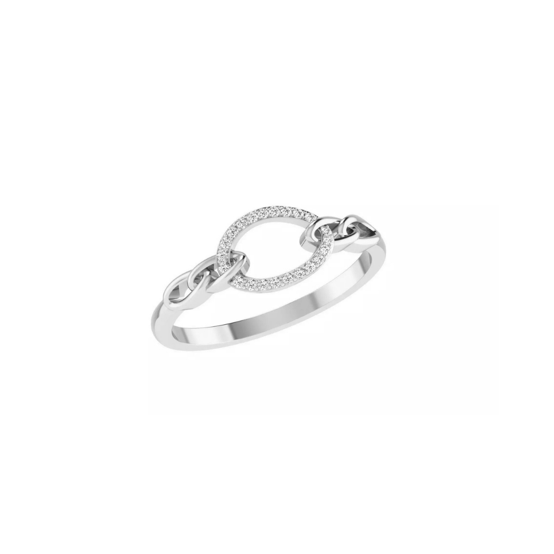 Silver yugna chain link ring