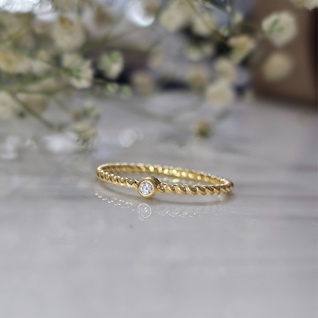 Silver Tanvi Ring with Diamond