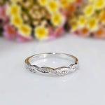 Load image into Gallery viewer, Silver ring with small diamonds 
