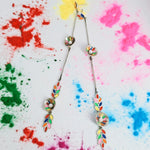 Load image into Gallery viewer, Gulal Elegance Shoulder duster earrings in Oxidised 925 Silver
