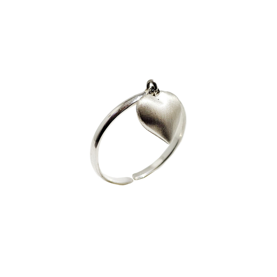 Hanging Heart Ring in 925 Silver
