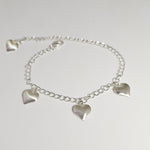 Load image into Gallery viewer, Hanging Hearts Bracelet in 925 Silver
