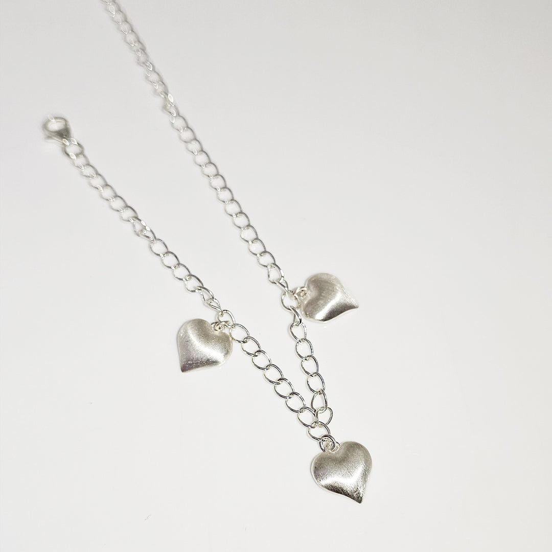 Hanging Hearts Bracelet in 925 Silver