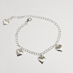 Load image into Gallery viewer, Hanging Hearts Bracelet in 925 Silver
