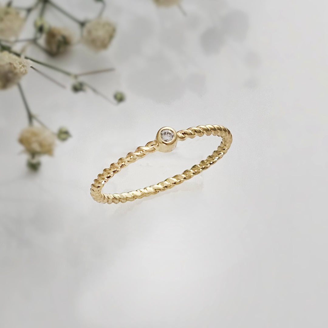 Silver Tanvi Ring with Diamond