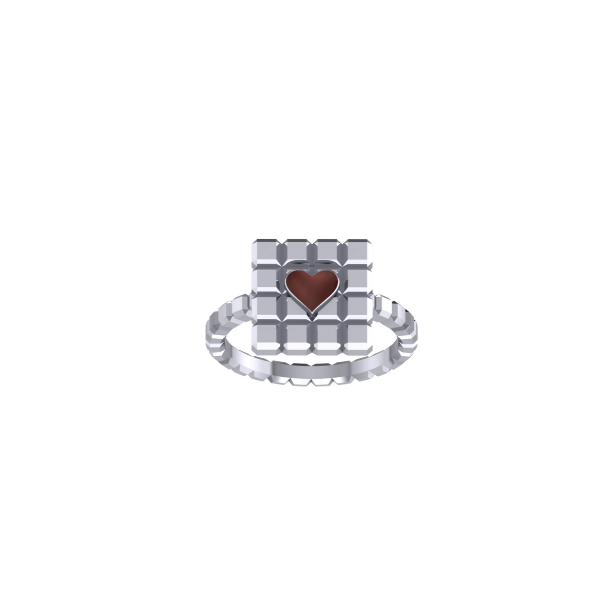 Choco heart ring in 925 silver