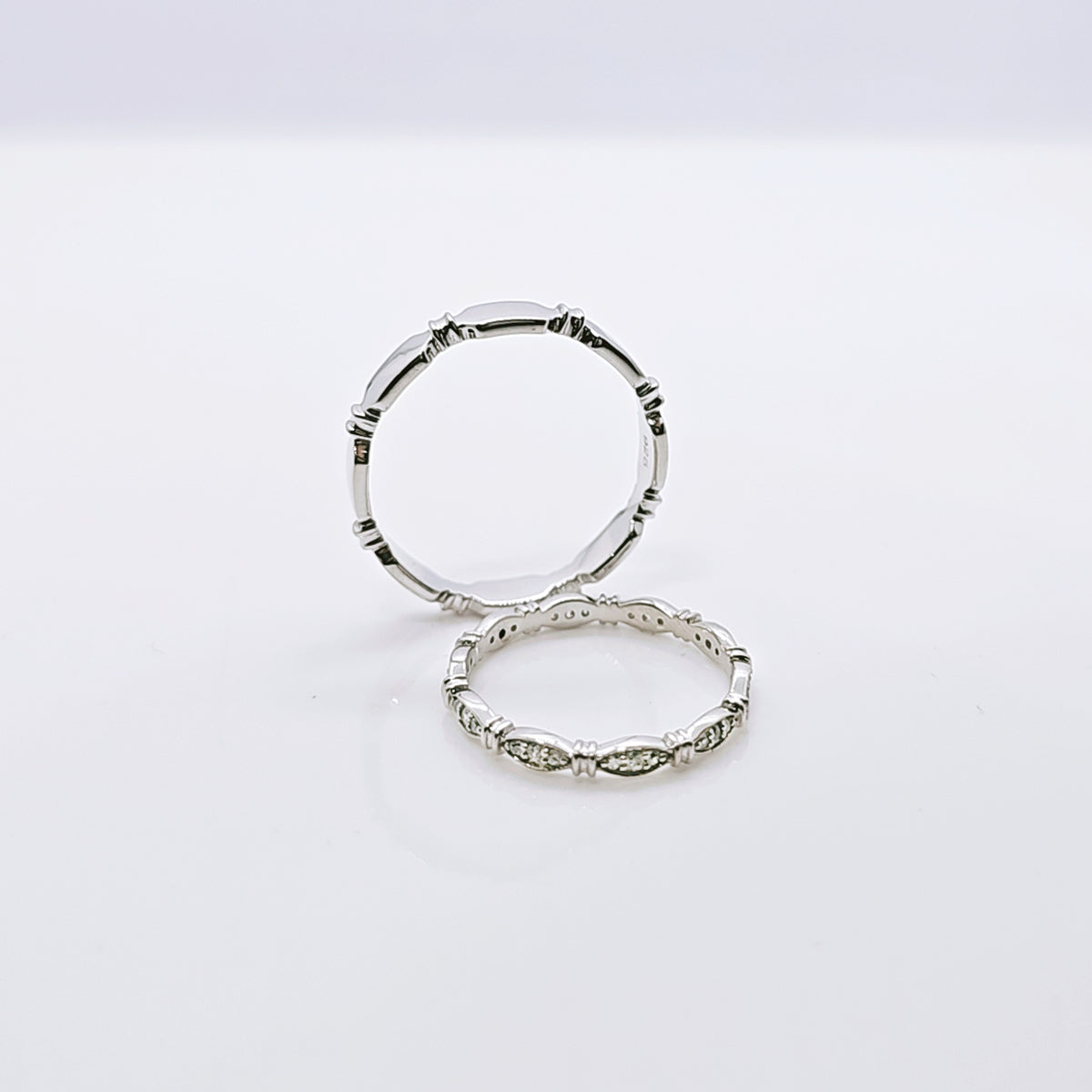Connection couple band ring in 925 silver
