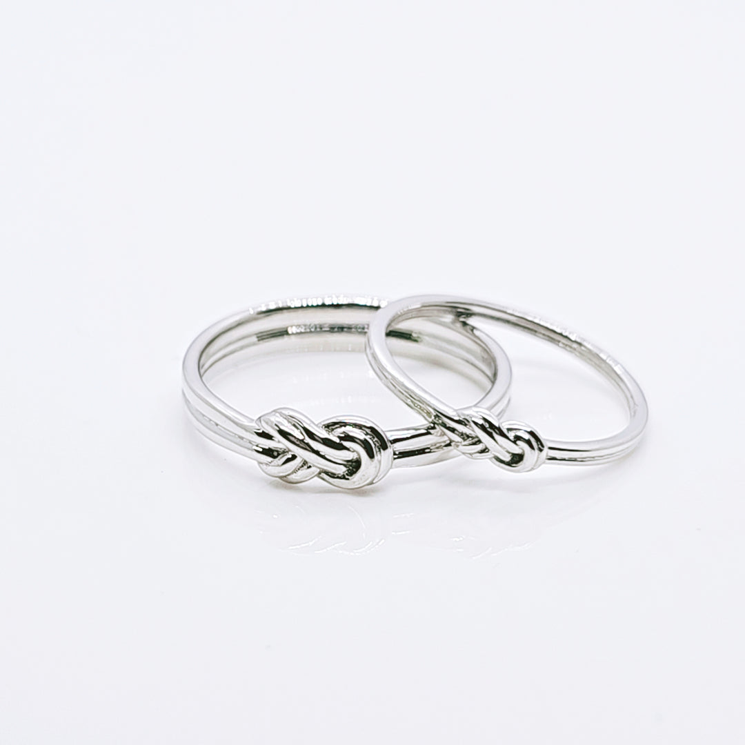 Infinity Knot Couple Ring in 925 Silver