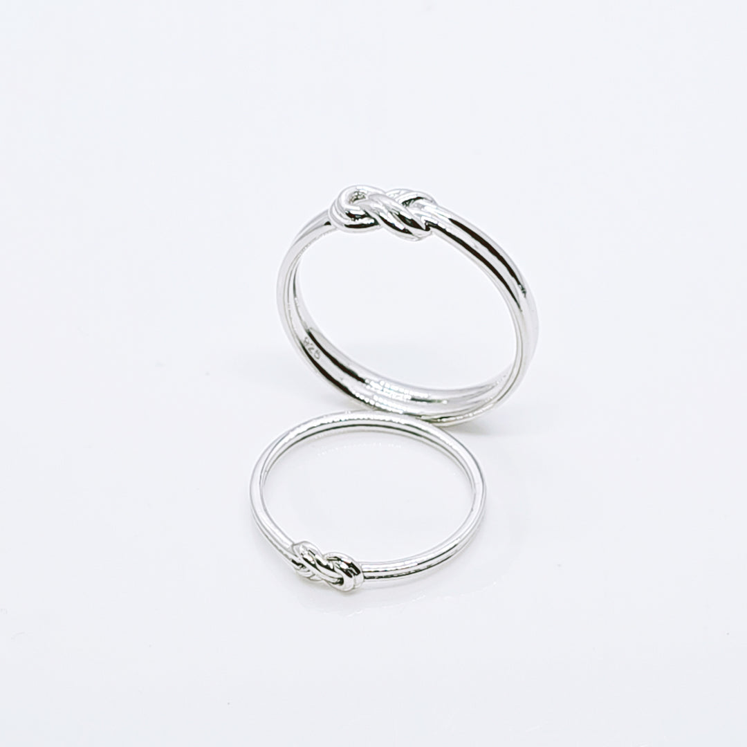 Infinity Knot Couple Ring in 925 Silver