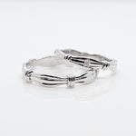 Load image into Gallery viewer, Tied Together Couple Band with Moissanite in 925 Silver
