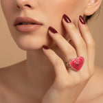 Load image into Gallery viewer, Vibrant Pulse Statement Ring in 925 Silver
